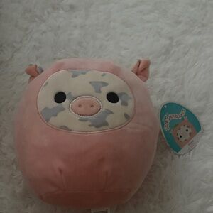 Squishmallows Pink and Gray Cow Stuffed Animal